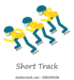 Short track icon. Isometric of short track vector icon for web design isolated on white background