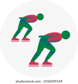 Short Track Speed Skating
 competition icon. Colorful sport sign. 