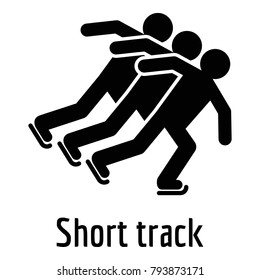 Short track speed skating icon. Simple illustration of short track speed skating vector icon for web.