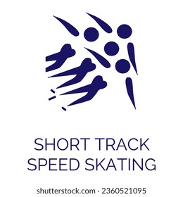 Short track speed skating. Winter games and sport. Vector pictograms and icon