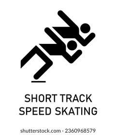 Short track speed skating. Winter games and sport. Vector pictograms and icon