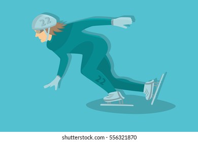 short track sportsman. vector character. cartoon