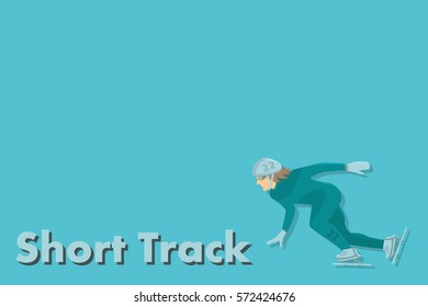 short track sportsman. vector character. cartoon