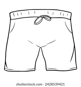 short trousers illustration sketch outline vector	