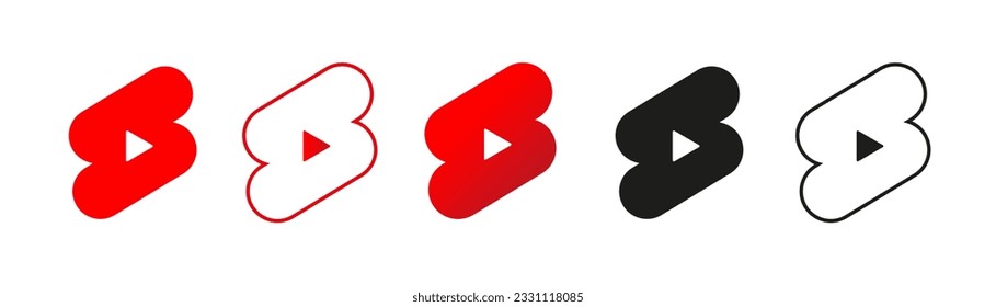 Short video, short icon set. Logo. Vector graphics