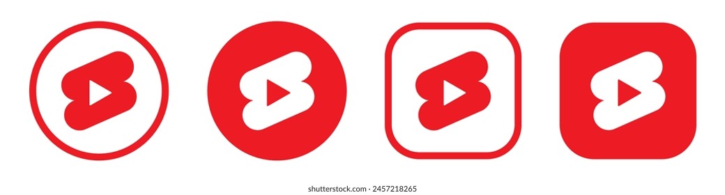 Short video set icon, vector illustration