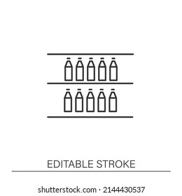  Shortage line icon. Logistic service. Merchandise lacks. Inventory tracking concept. Isolated vector illustration. Editable stroke