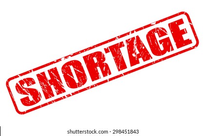 Shortage red stamp text on white