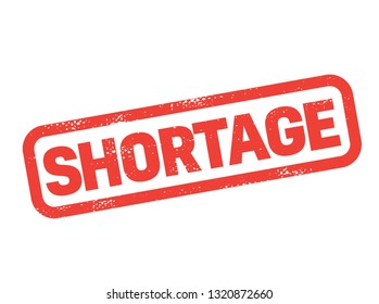 shortage stamp on white background. Sign, label, sticker.