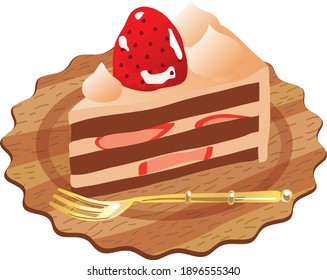 Torta de ganache con fresa