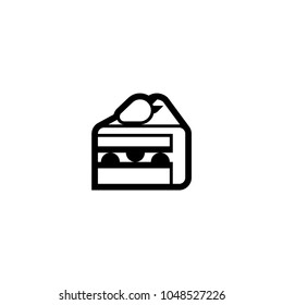 Shortcake icon. Cake slice illustration