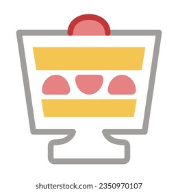 Shortcake icon emoji flat vector on white background