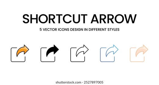 Conjunto de iconos vectoriales de flecha de acceso directo