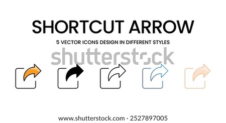 Shortcut Arrow vector icons set stock illustration