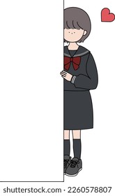 Shortcut girl in a sailor suit Unrequited love from the shadows