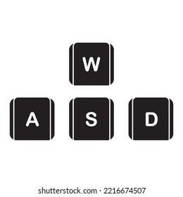 The shortcut keys. Black and white computer icon, vector illustration. White computer key, icons with command, shift, alt, cmd for pc. Isolated press symbol, ctrl. 