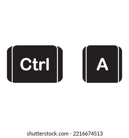 The Shortcut Keys. Black And White Computer Icon, Vector Illustration. White Computer Key, Icons With Command, Shift, Alt, Cmd For Pc. Isolated Press Symbol, Ctrl. 