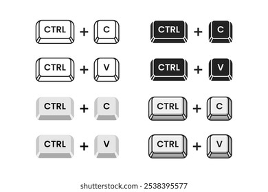 shortcut keys ctrl c and ctrl v on the keyboard