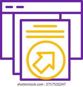 Linha de atalho Linha de vetor de duas cores Ícone de vetor de duas cores Design