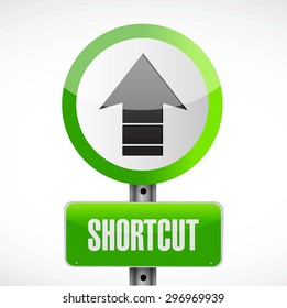 Shortcut Street Sign Concept Illustration Design Graphic