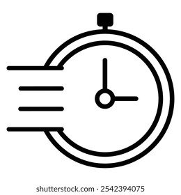 O menor limite de tempo para o ícone de vetor de cronômetro preto. Ícone de linha de tempo rápida. Conceito de ícone de entrega expressa. Coleção de ícones de tempo. Ilustração vetorial.