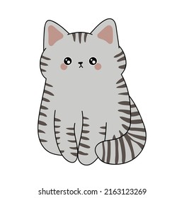 Shorthair cute cat. Vector illustration of a cute kitten. Cute little illustration of cat for kids, baby book, fairy tales, covers, baby shower invitation, textile t-shirt. svg