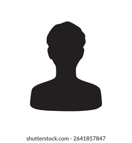  Short-haired man monochrome half body silhouette illustration black