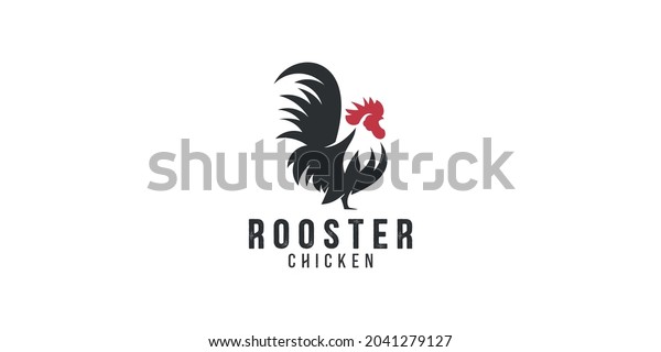 Short-legged Bantam\
chicken logo design\
template