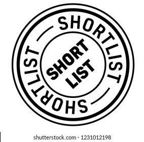 shortlist stamp on white background. Sign, label, sticker.