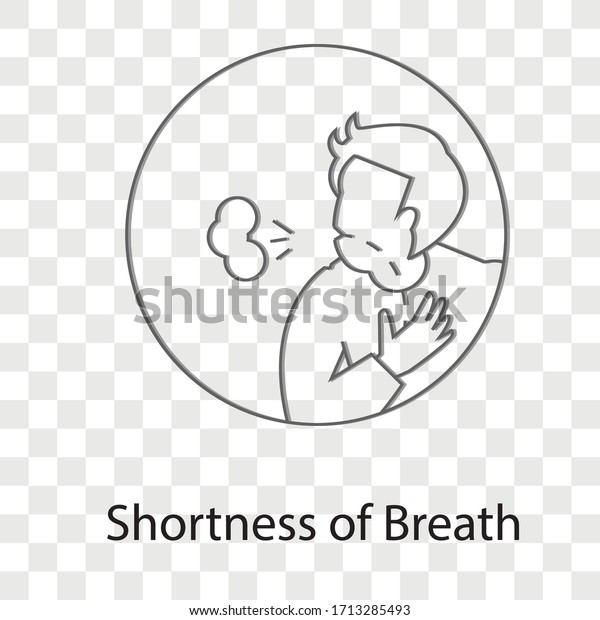 Shortness Breath Concept On Transparency Background Stock Vector ...