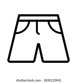 Shorts (boxer) line icon isolated on white background - Vector high quality illustration symbol