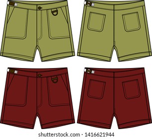 shorts cargo for men vector template