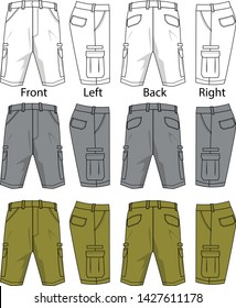 Shorts Cargo Pattern Vector Template