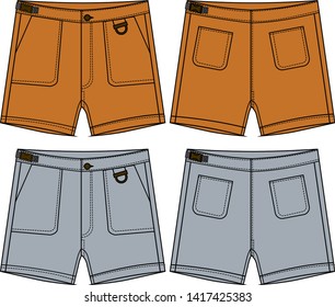 shorts cargo style vector template