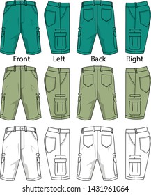 shorts cargo vector pattern template