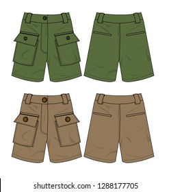 shorts cargo vector template