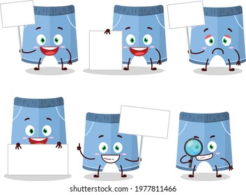Shorts cartoon in character bring information board