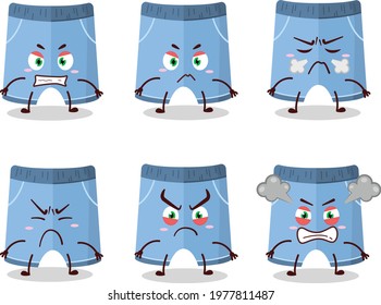 Shorts cartoon character with various angry expressions