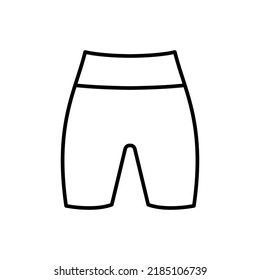 Shorts Clothes Vector Icon Outline Black. EPS 10.. Womens Shorts Illustration... Flat Outline Sign.. Shop Online Concept. Females Item Of Clothing.... Apparel Store Symbol. Isolated On White