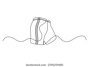 Shorts continuous one line drawing. Vector illustration