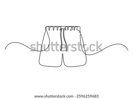 Shorts continuous one line drawing. Vector illustration