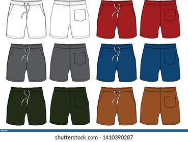 Shorts design Color template fashion vector illustration