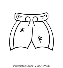 Shorts doodle icon with white background vector stock illustration