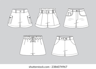 Shorts draw, Set of different types of Shorts , types of Shorts , Shorts