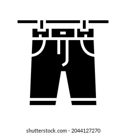 shorts drying outdoor glyph icon vector. shorts drying outdoor sign. isolated contour symbol black illustration