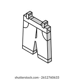shorts drying outdoor isometric icon vector. shorts drying outdoor sign. isolated symbol illustration
