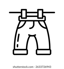 Shorts Drying Vector outline icon. Eps 10 file
