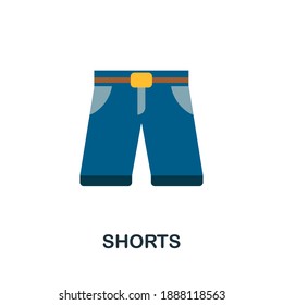 Shorts flat icon. Color simple element from clothes collection. Creative Shorts icon for web design, templates, infographics and more