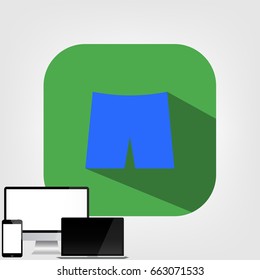shorts flat icon with long shadow