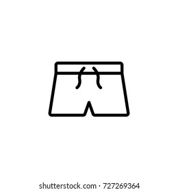 Shorts flat icon. Single high quality outline symbol of summer for web design or mobile app. Thin line signs of swimming for design logo, visit card, etc. Outline logo of beach